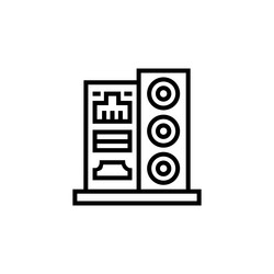 input output port icon computer component vector image