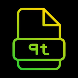 qt file type icon document format extension vector image