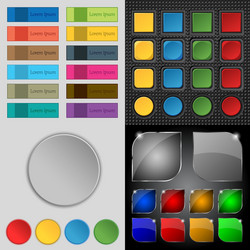 big set of different colored buttons trendy modern vector image