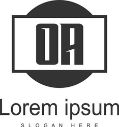 initial oa logo template with modern frame vector image