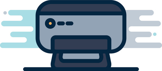 isolated printer line fill block style icon vector image