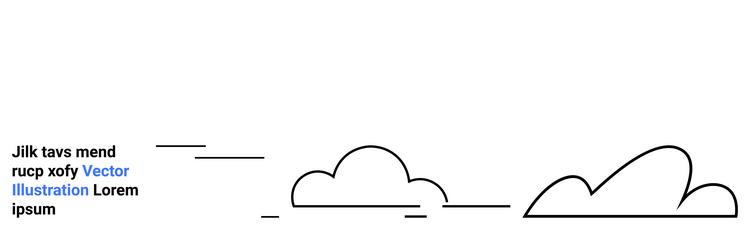 minimalist cloud and line art with abstract text vector image