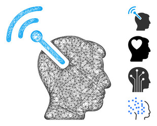 radio neural interface web mesh vector image