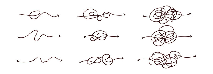 Simple line and complex easy way scribble doodle vector