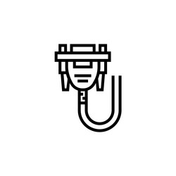 vga cable icon computer component outline vector image