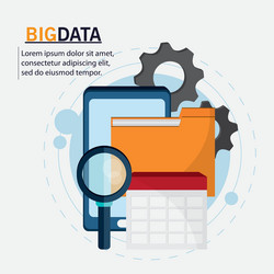 big data center base and web hosting icon set vector image