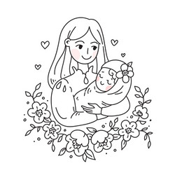 doodle kawaii style cute woman Vector Image