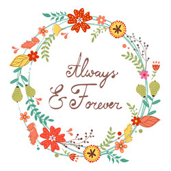 Floral Wreath Birthday Card Vector Image