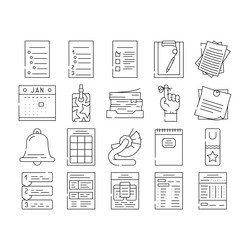 list checklist document check icons set vector image
