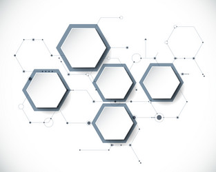 Molecular Network with Hexagon Background vector image