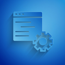 Paper cut computer api interface icon isolated vector