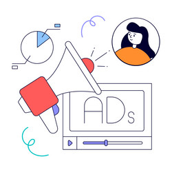 ready to use animated design of media content vector image