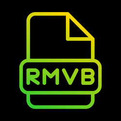 rmvb file type icon with an outline gradient vector image