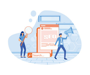 search engine optimization web site coding flat vector image