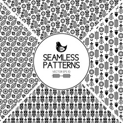 set of seamless pattern graphic elements texture vector image
