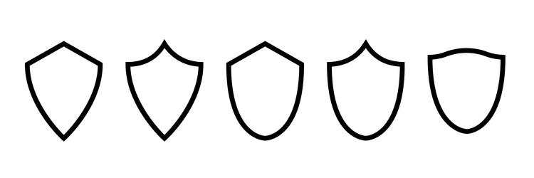 shield frame set collection signs empty vector image