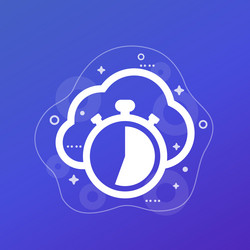 Timer and a cloud icon design vector