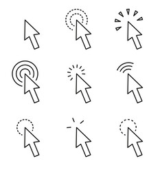 click an icon set pointer arrow icons cursor vector image