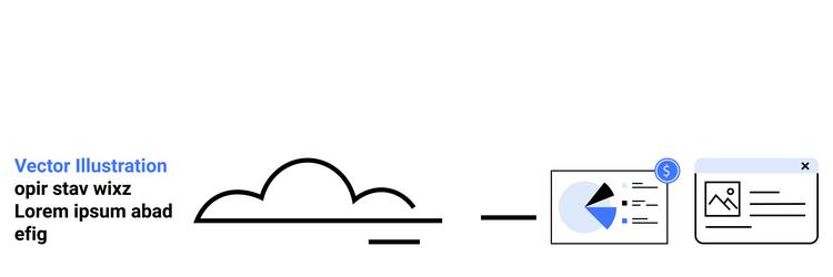 cloud connectivity with data analysis and report vector image