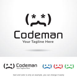 Code Man Logo Template - Tech & Innovation vector image