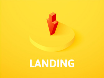 Landing isometric icon isolated on color vector