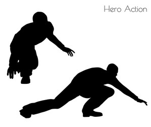 Man in hero action pose vector