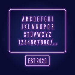 Neon alphabet font letter sign vector