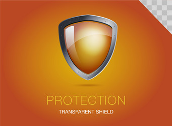 Realistic metal shield with transparent armored vector