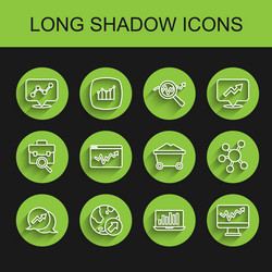 set line financial growth graph chart infographic vector image