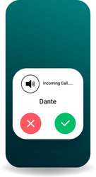a minimalist incoming call notification design vector image