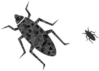 bug triangle lowpoly flat icon vector image