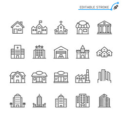 Building Line Icons - Architecture Collection vector image