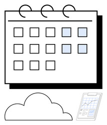calendar with highlighted dates cloud storage vector image
