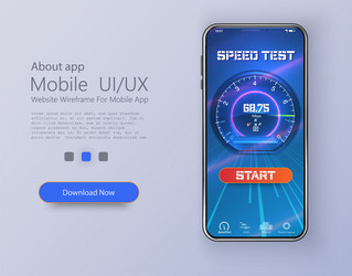 design mobile app ui ux gui internet speed vector image