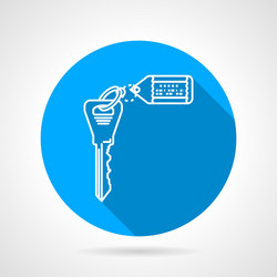 flat round icon for key with tag vector image