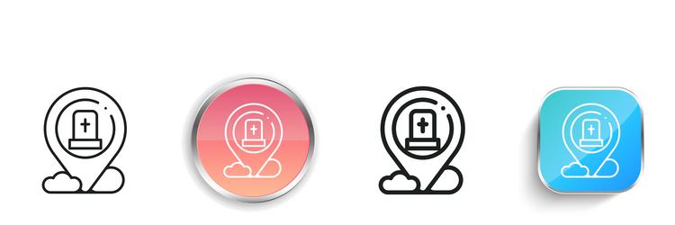 funeral icon thin linear regular and button style vector image