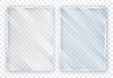 glass plates set banners on transparent vector