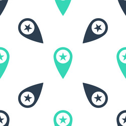 green map pointer with star icon isolated seamless vector image
