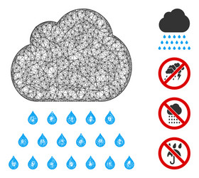 rain cloud web mesh vector image