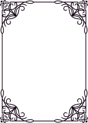 rectangular frame featuring intricate floral vector image