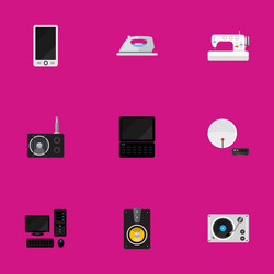 Set of 9 editable tech icons includes symbols vector