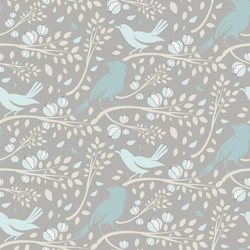Spring Birds Branch Pattern vector image