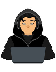 young hacker programmer it specialist coder vector image