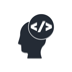 black web design and front end development icon vector image