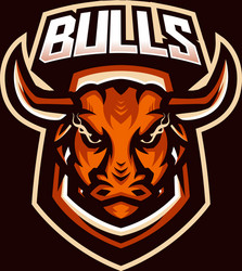 bulls esport gaming mascot logo template Vector Image