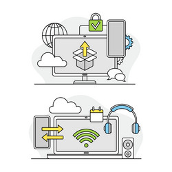 computer screen with application tools vector image