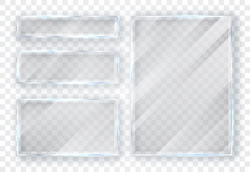 glass plates set banners on transparent vector