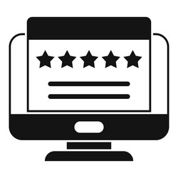 Monitor review icon simple online product vector