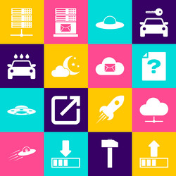 set loading network cloud connection unknown vector image