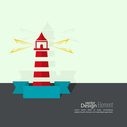 Abstract background with luminous lighthouse vector